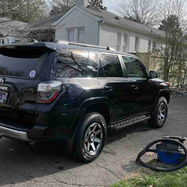 Freshly detailed black SUV